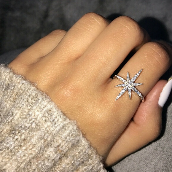 New Stamped 925 Silver White Sapphire Ring - Picture 5 of 5